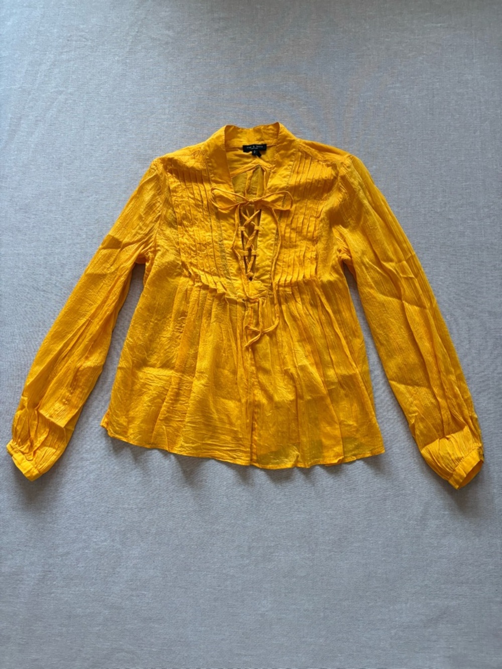 Rag & Bone yellow silk top. - Picture 2 of 11